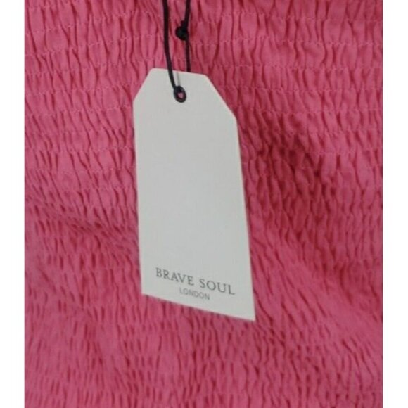 Brave Soul London Womens Pink Shirred Sleeveless Bodysuit Tank Top Large NWT - Picture 7 of 12